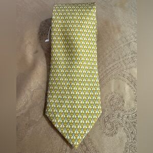 Salvatore Ferragamo Silk Print Yellow Tie